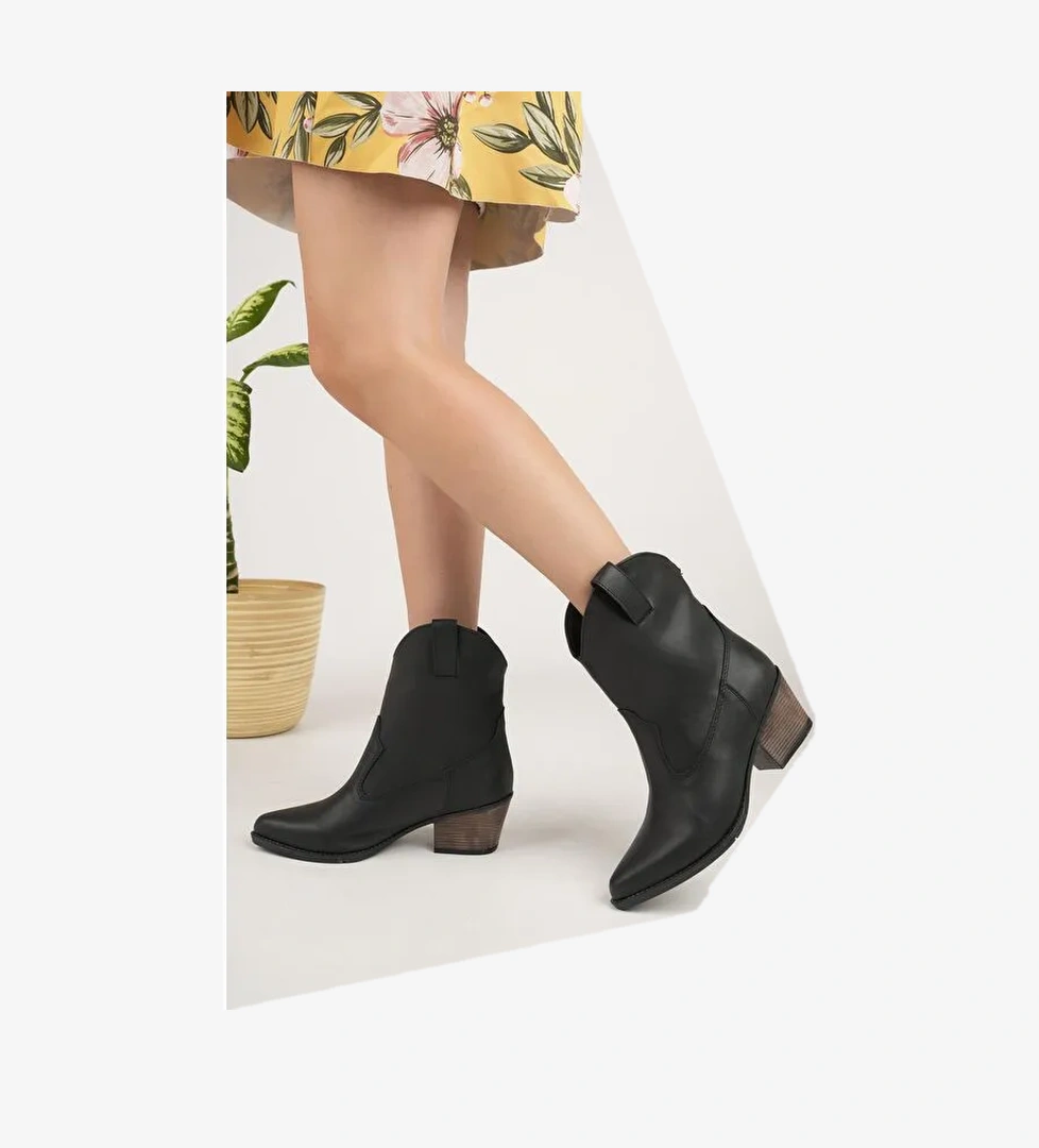 Cowboy Kadın Şık Tarz ve Rahat Kışlık Topuklu Bot - Görsel 1