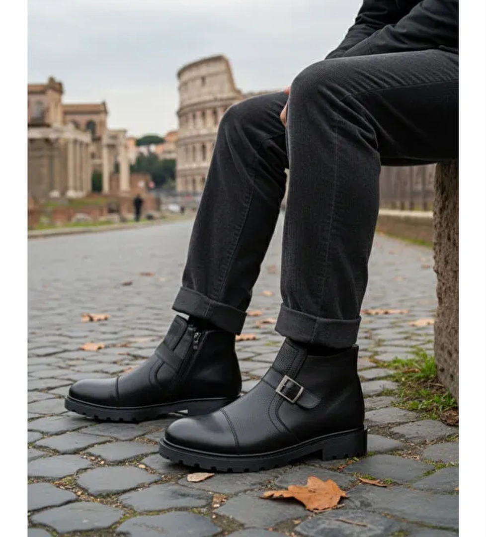 Nijer Kürklü Fermuarlı Erkek Kışlık Bot