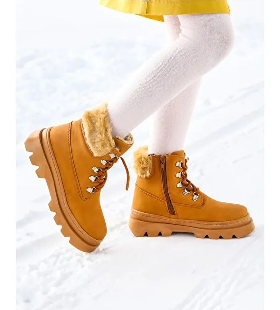 500 Günlük Fermuarlı Kız Çocuk Bot Ayakkabı