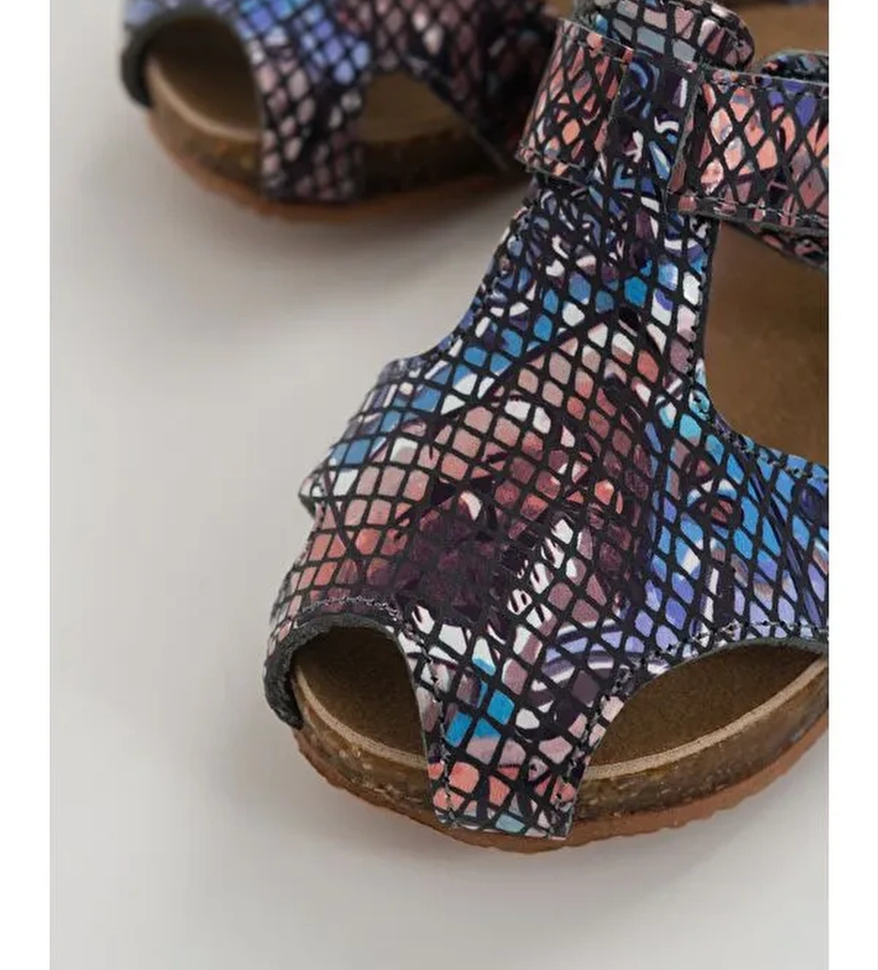 Unisex Çocuk Graffiti Deri Ortopedik Destekli Çocuk Sandalet