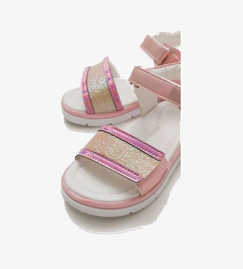 Kız Çocuk Pudra Ortopedik Destekli Çocuk Sandalet - Görsel 1