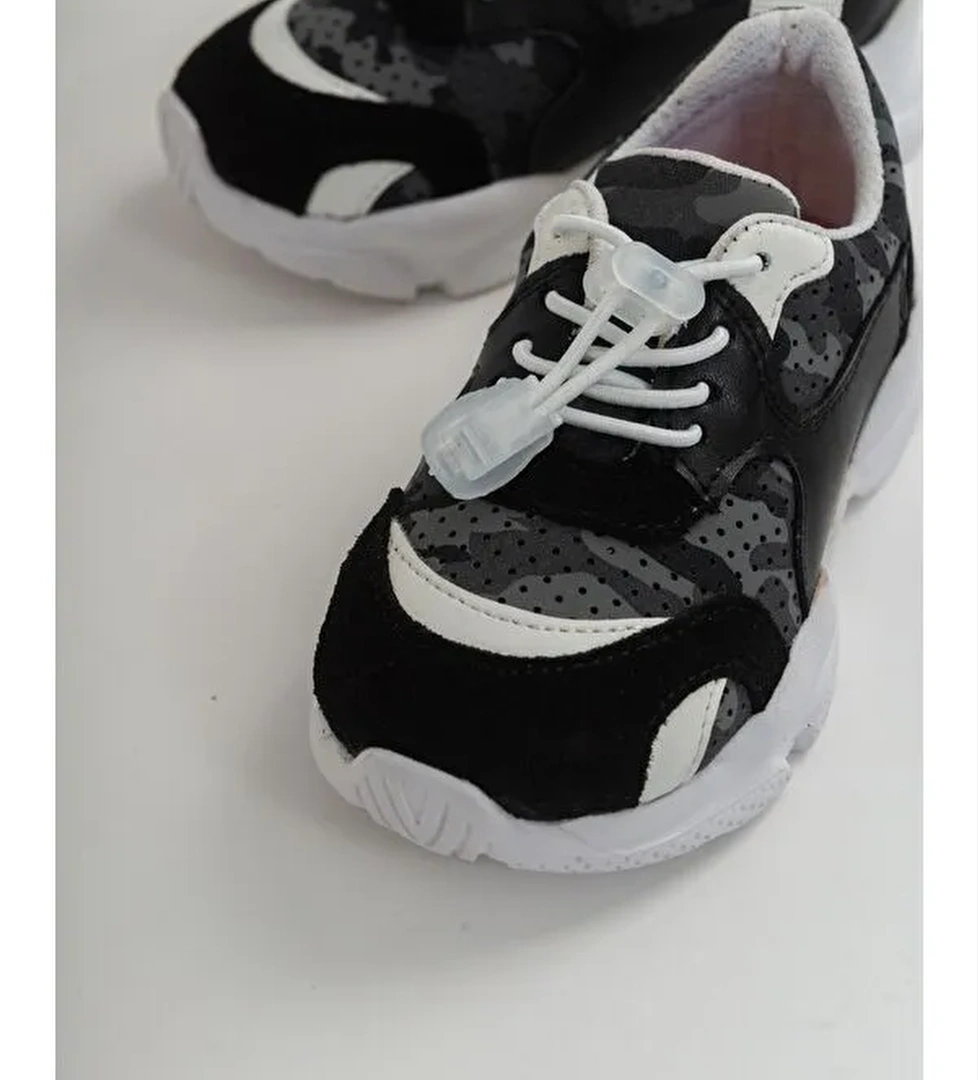 Erkek Çocuk Siyah Ortopedik Destekli Spor Ayakkabı