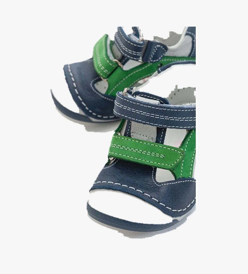 Erkek Çocuk Jean Deri Ortopedik Destekli İlk Adım Ayakkabı - Görsel 1