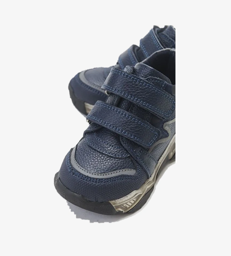 Erkek Çocuk Lacivert Hakiki Deri Çocuk Bot - Görsel 1