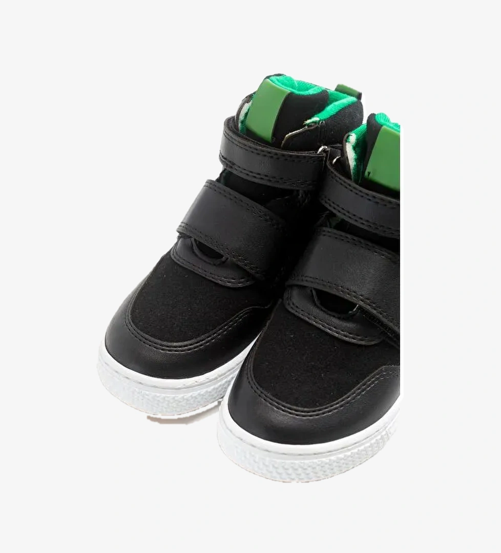 Erkek Çocuk Siyah Suni Deri Çocuk Bot