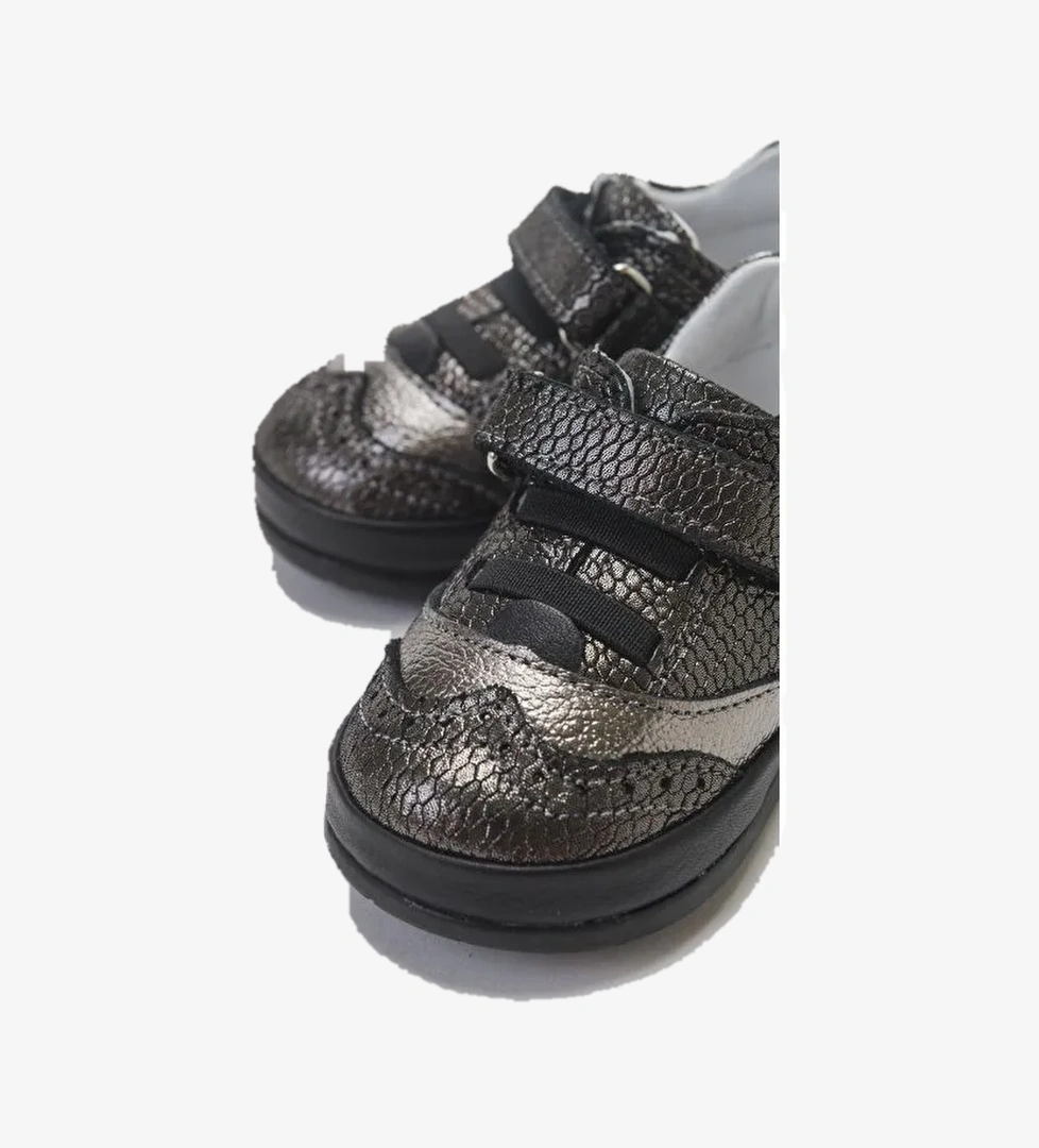 Kız Çocuk Siyah Hakiki Deri İlk Adım Günlük Ayakkabı - Görsel 1