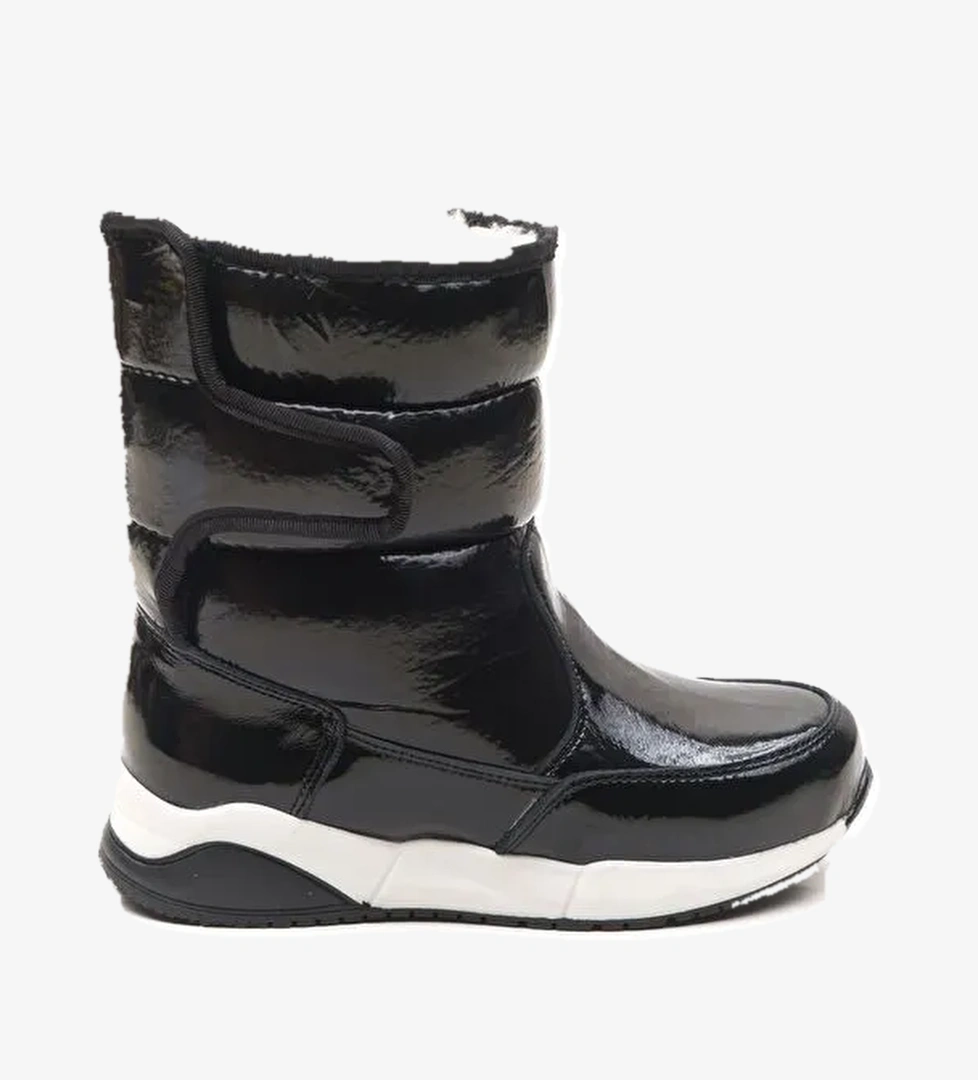 Kız Çocuk Rugan Siyah Deri Ortopedik Destekli Çocuk Bot - Görsel 1