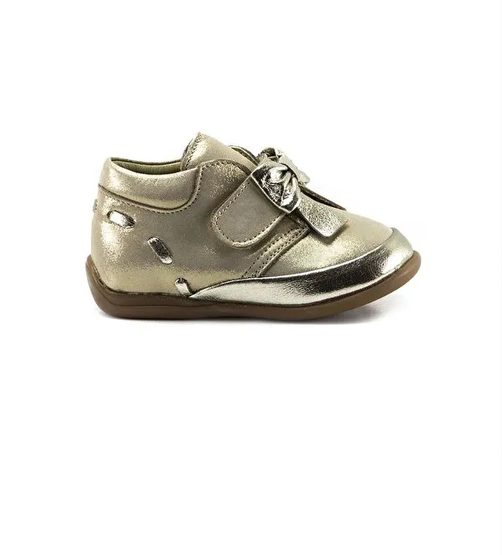 Kız Çocuk Altın Deri Ortopedik Destekli İlk Adım Bot