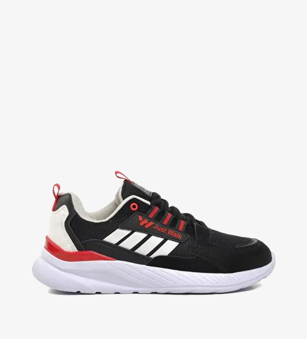 Medel Siyah-Beyaz-Kirmizi Kadin Bagcikli Sneaker