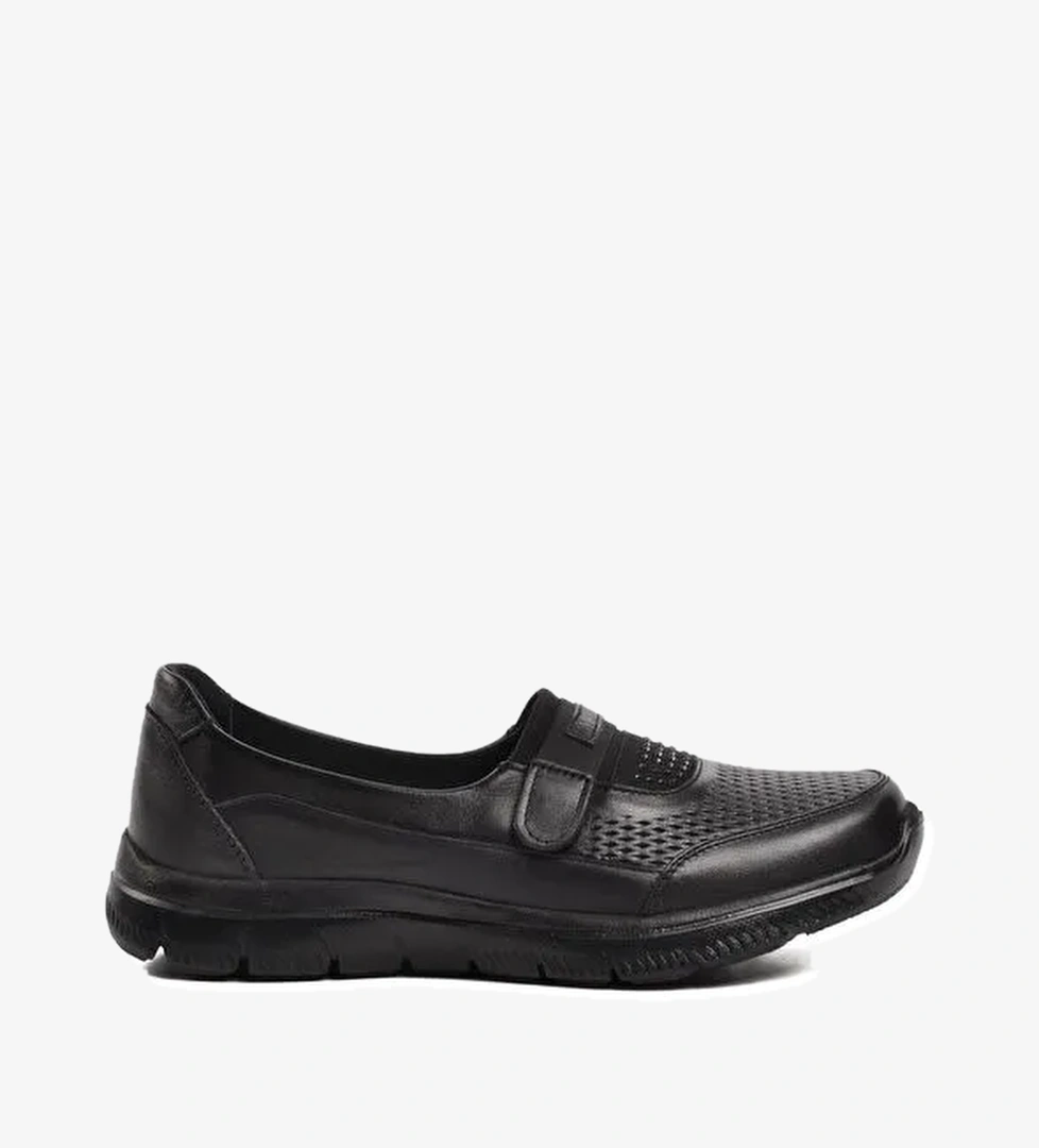 Siyah Hakiki Deri Kadın Klasik Ayakkabı 9294 - Görsel 1