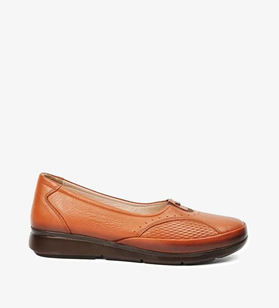 Taba Hakiki Deri Kadın Klasik Ayakkabı 8766 - Görsel 1