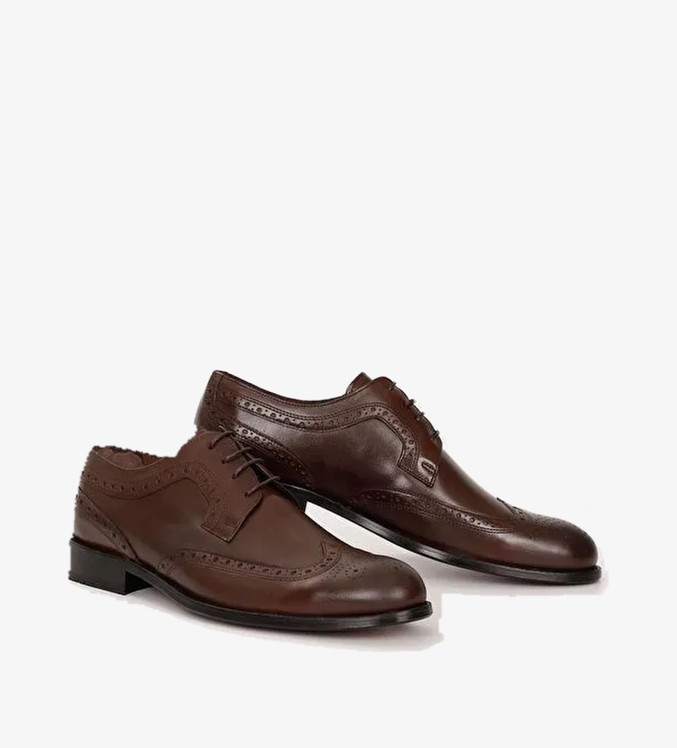 Gönderi̇(r) KAHVERENGİ Platinum Hakiki Deri Yuvarlak Burun Kösele Taban Bağcıklı Günlük Erkek Ayakkabı 01937 model görseli