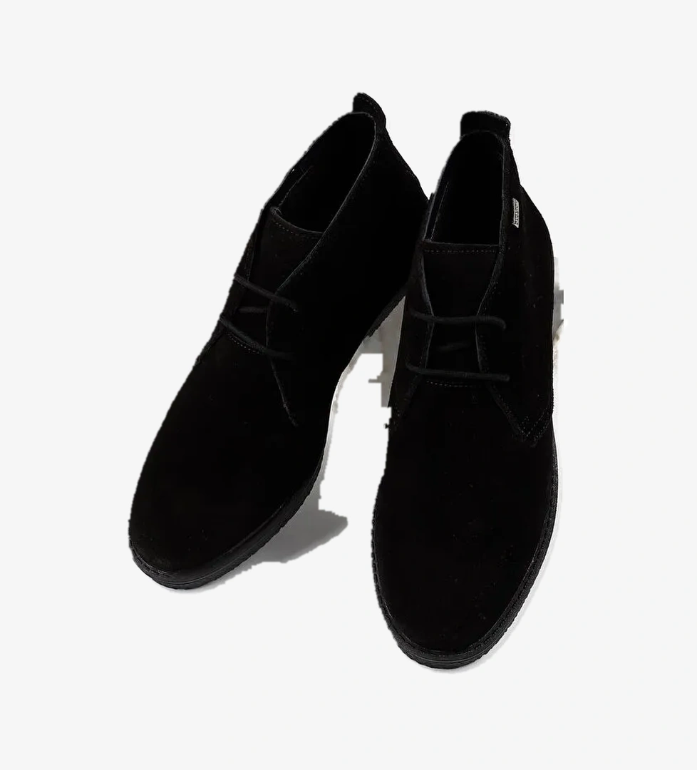 SİYAH Hakiki Deri Oxford Kalıp Kauçuk Taban Bağcıklı Kadın Günlük Bot 51456