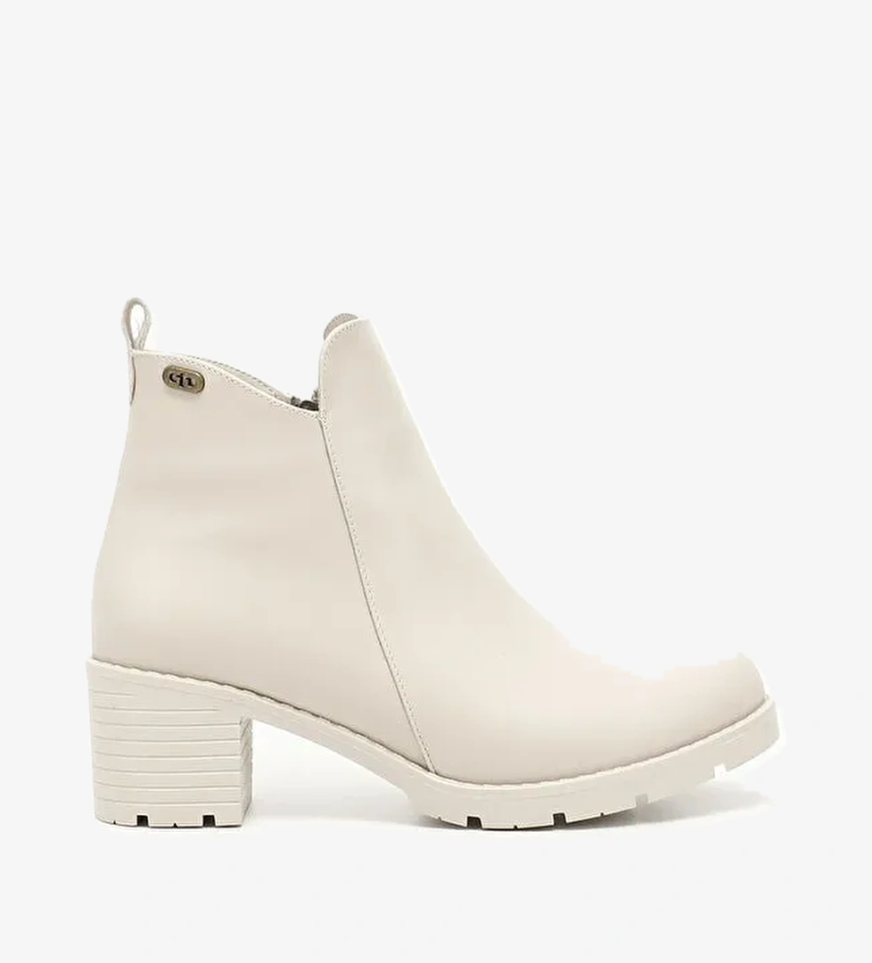 Kadın TEN Fermuarlı Kalın Topuklu Bot