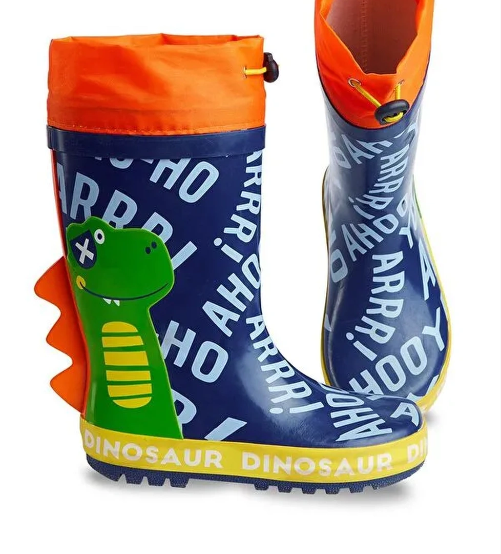 Renkli Dinozorlar Erkek Çocuk Yağmur Çizmesi