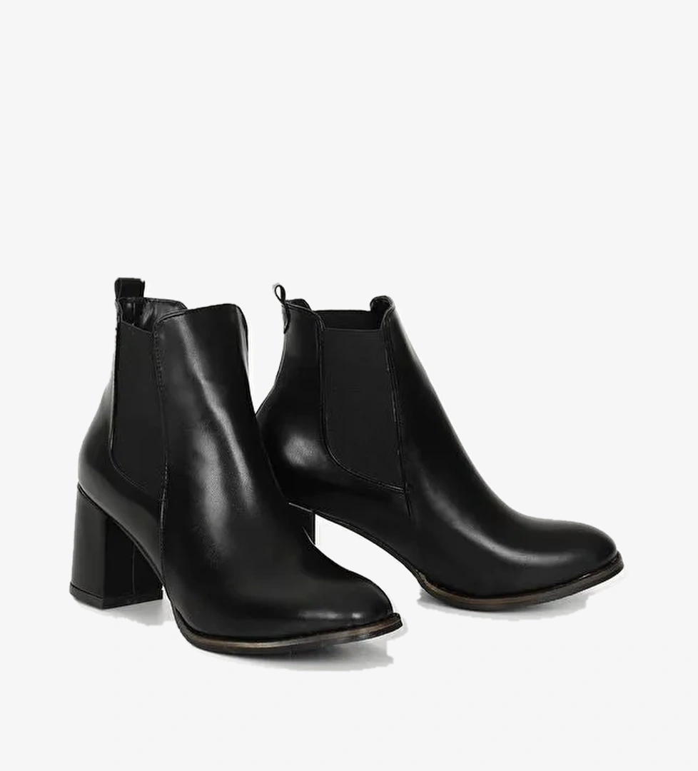 SİYAH Kalın Topuklu Chelsea Kadın Günlük Bot 35404 - Görsel 1
