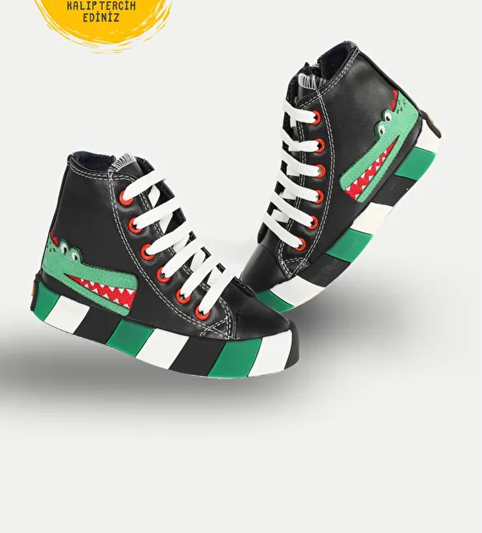 Casabony Timsah Ortopedik Destekli Siyah Erkek Çocuk Sneakers model görseli