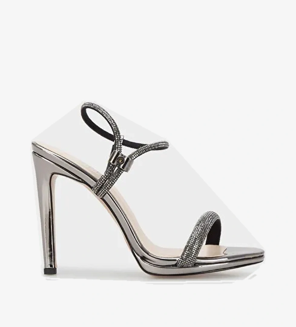 Taşlı Kemerli Topuklu Abiye Kadın Ayakkabı 3475891805 - Görsel 1