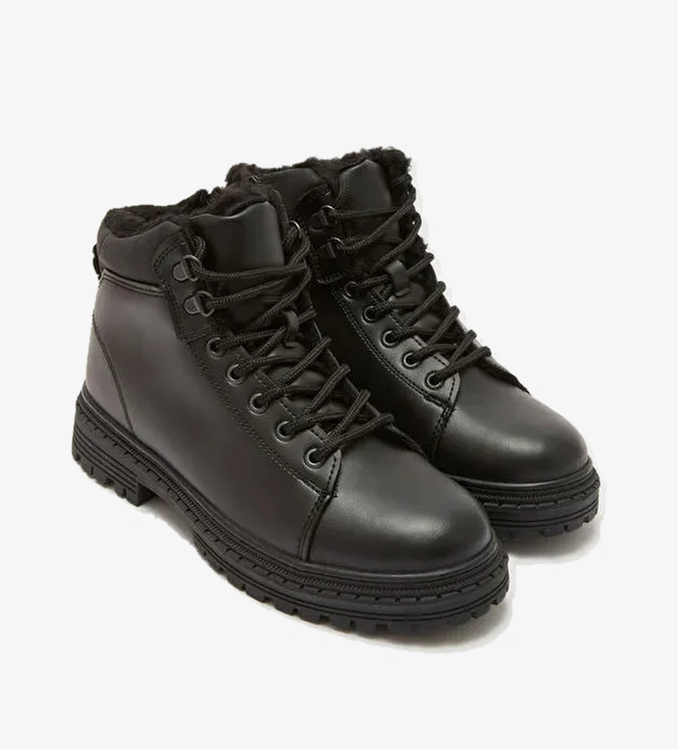 Bağcıklı Deri Görünümlü Erkek Bot - Görsel 1