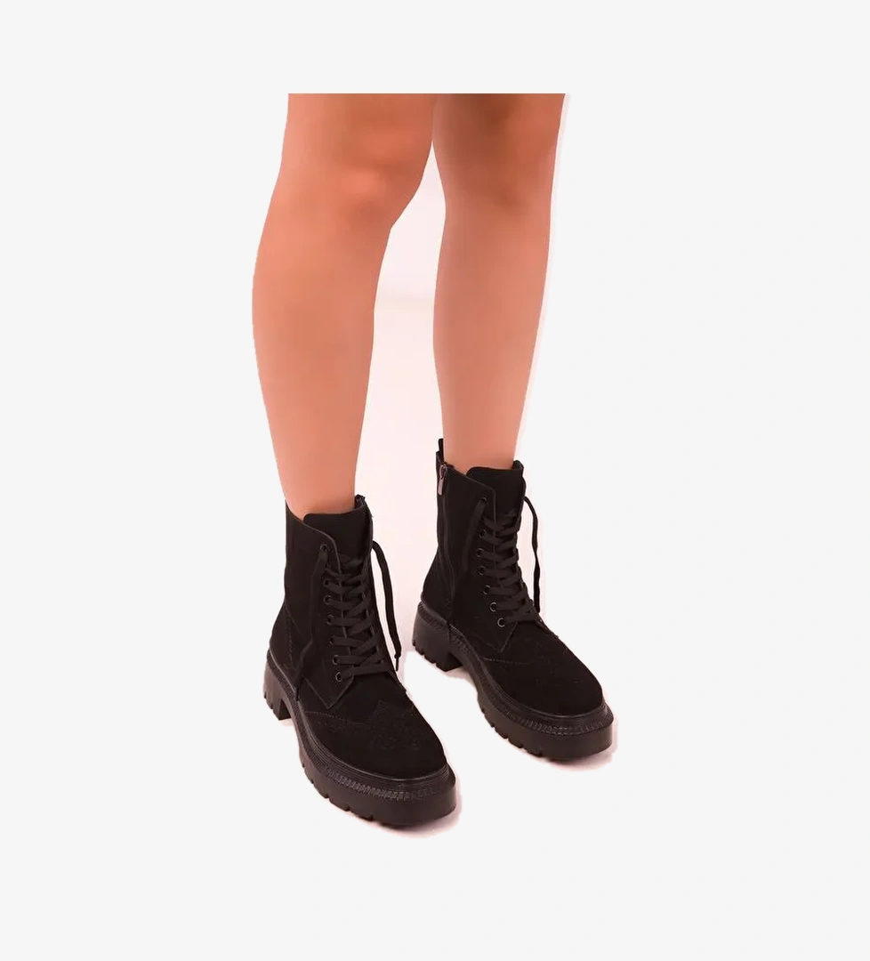 Soho Exclusive Süet Görünümlü Fermuarlı Kadın Bot model görseli