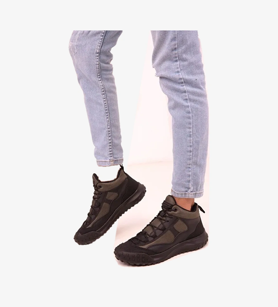 Deri Görünümlü Bağcıklı Erkek Bot - Görsel 1