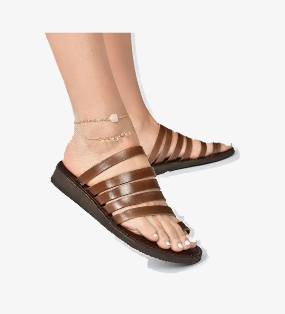 K3746802 Taba Kadın Sandalet - Görsel 1