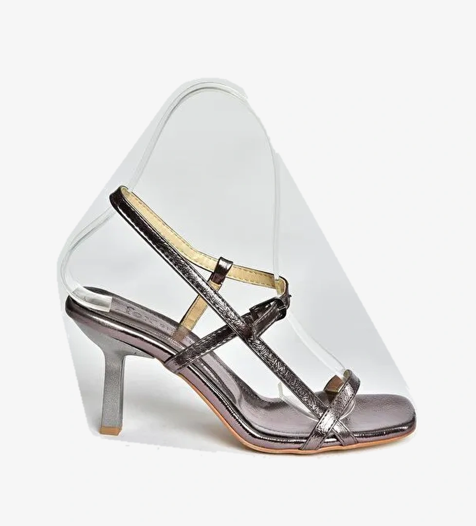 P5188703 Antrasit Kadın Topuklu Ayakkabı