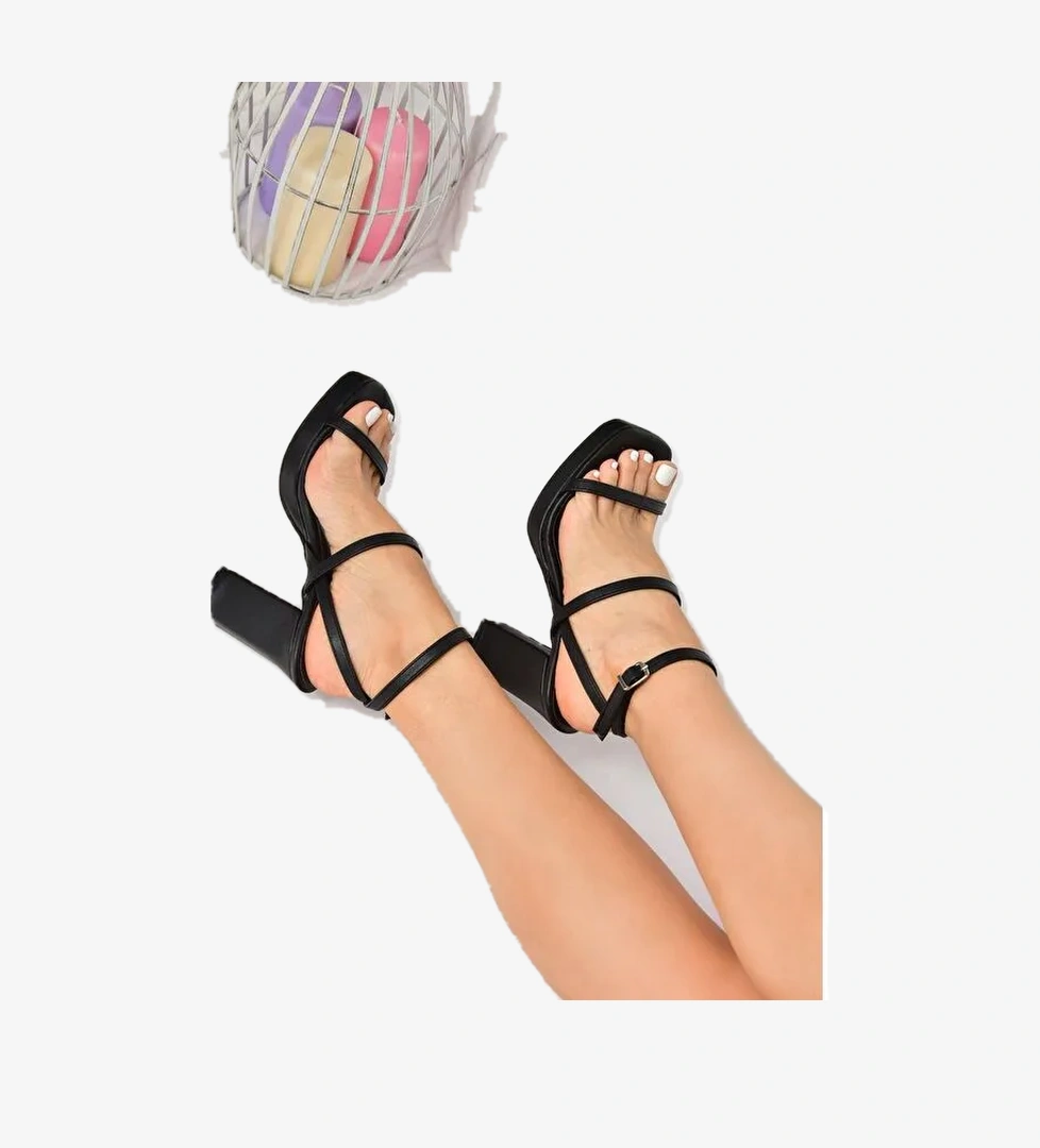 M2824627 Siyah Kadın Topuklu Ayakkabı - Görsel 1