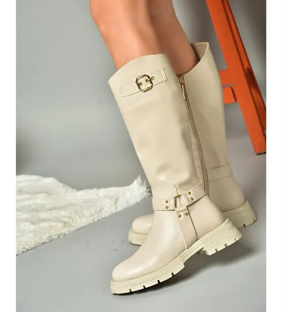 R5182963 Bej Kadın Çizme - Görsel 1