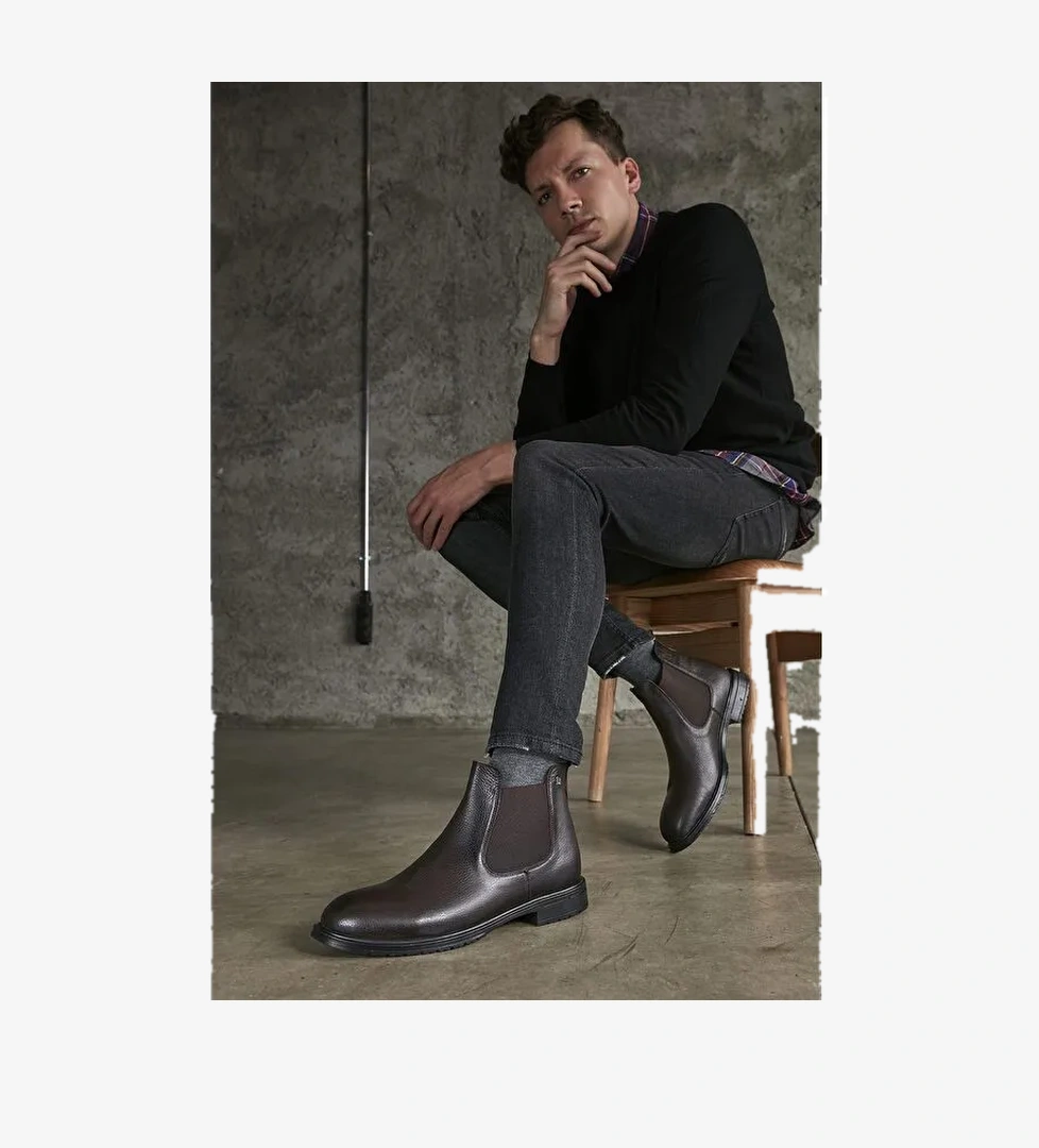 Erkek Hakiki Deri Bot 133447Z101 Kahve