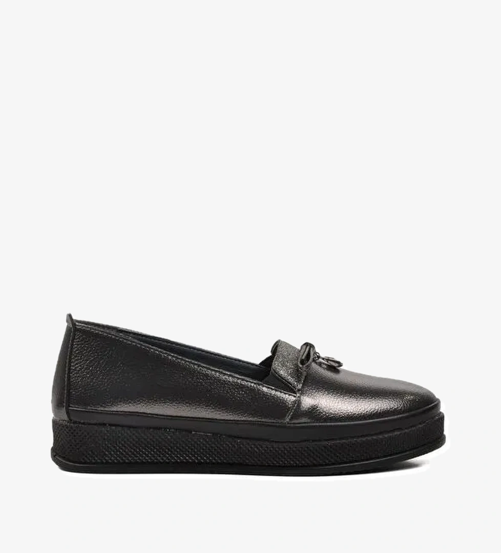 673426 Gümüş Kadın Loafer Ayakkabı