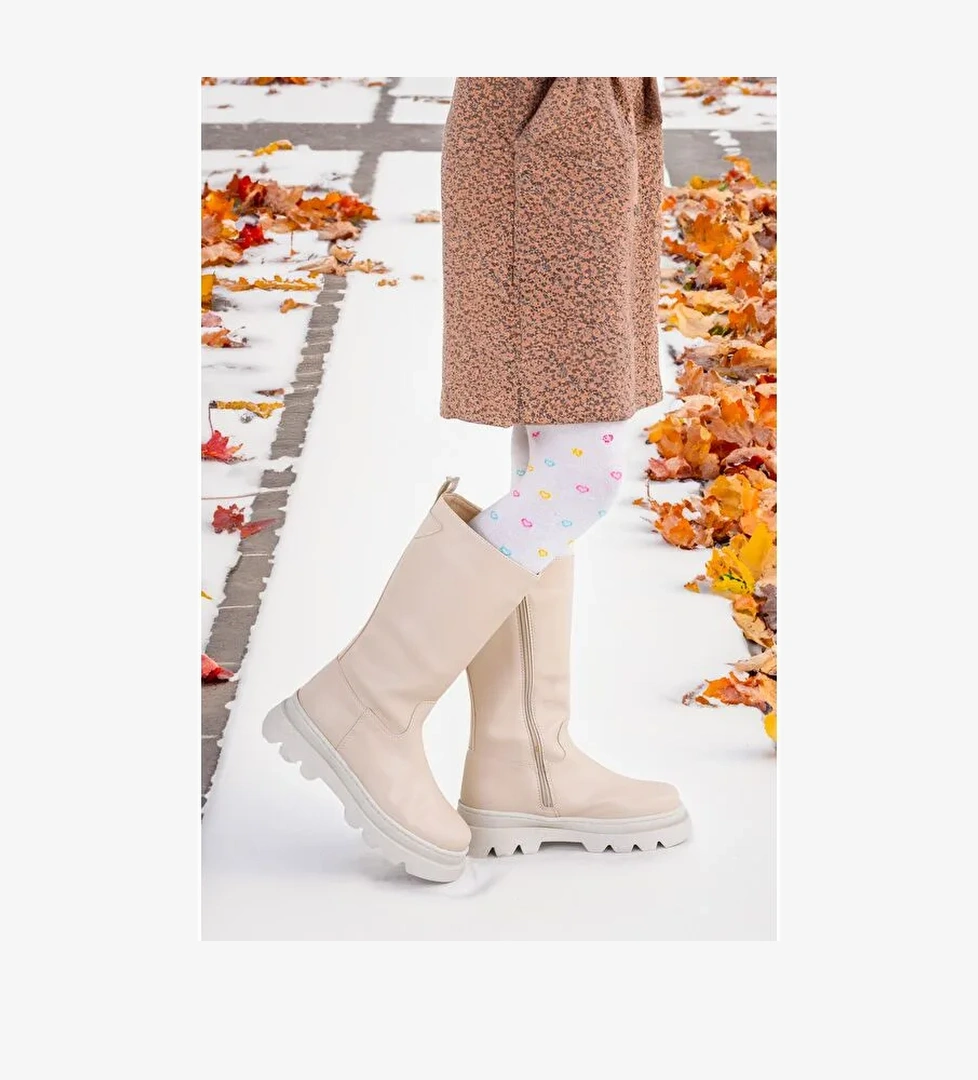 500 Uzun Fermuarlı Kız Çocuk Çizme Bot - Görsel 1