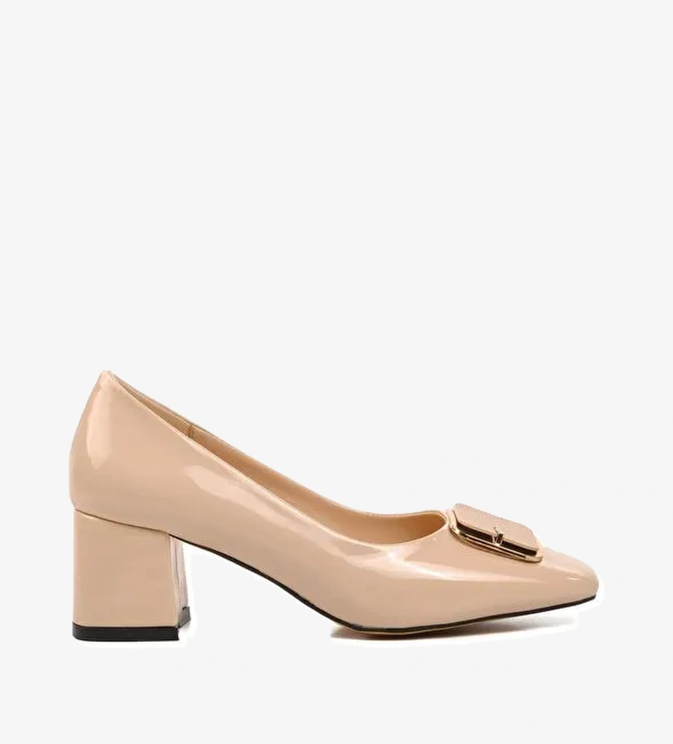 312053 Nude Rugan Kadın Topuklu Ayakkabı - Görsel 1