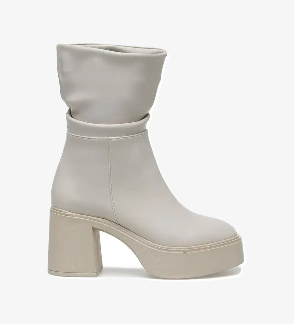 MELA 2PR Bej Kadın Topuklu Çizme - Görsel 1