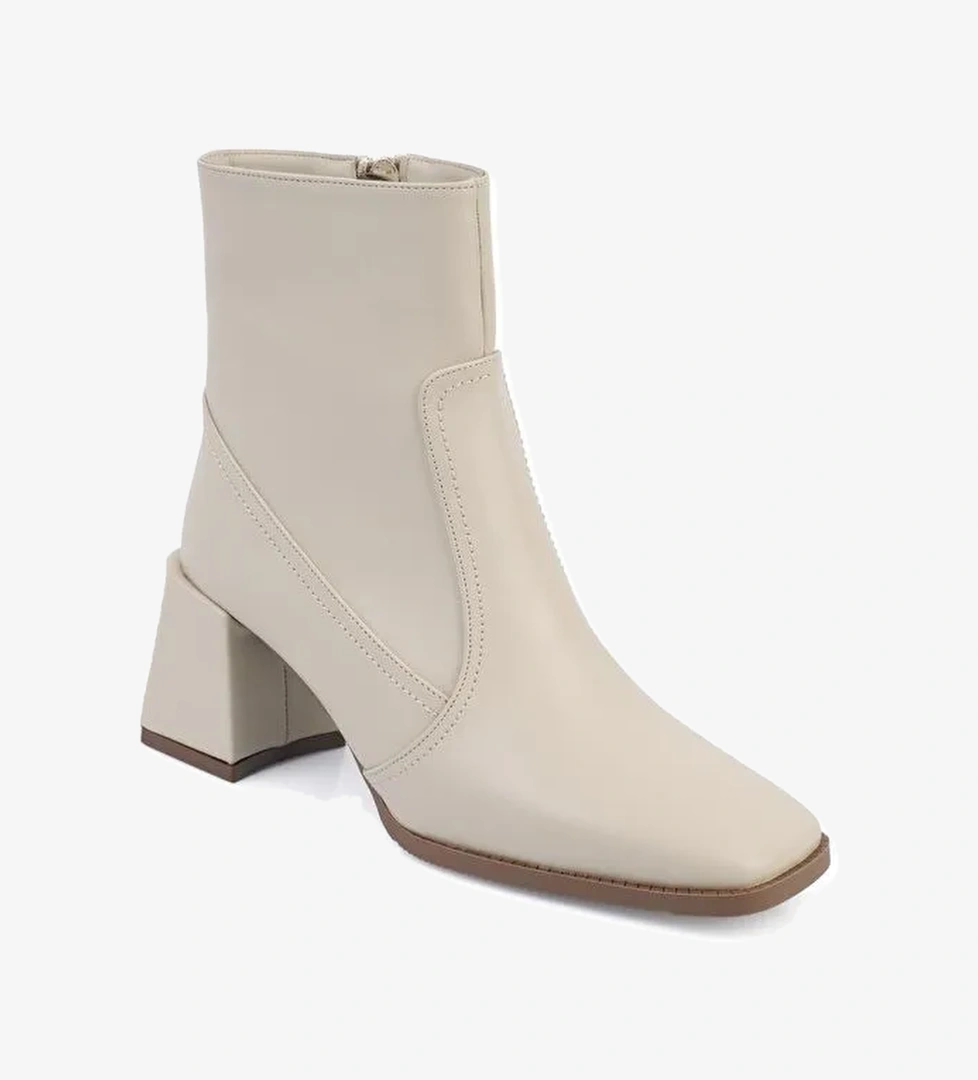 Küt Burunlu Yandan Fermuarlı Kadın Bot - Görsel 1