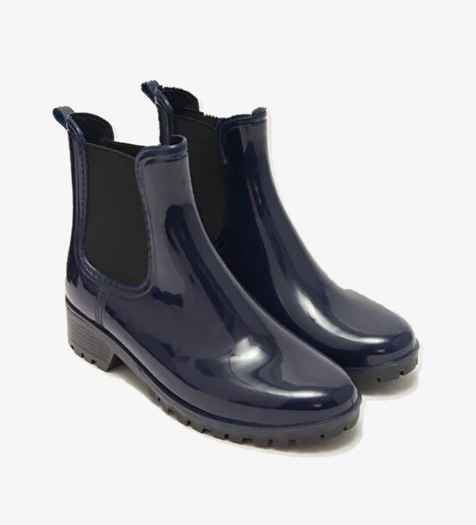 Yanları Lastik Detaylı Kadın Yağmur Botu - Görsel 1