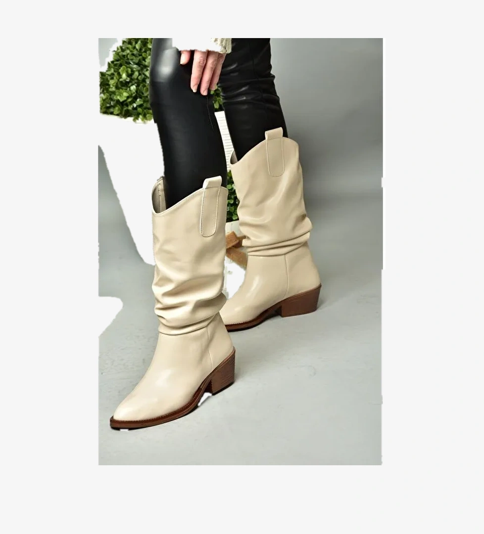 R2800805 Bej Kadın Çizme