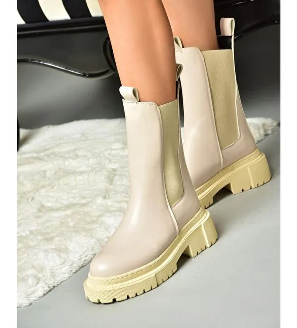 N2803490 Bej Kadın Bot - Görsel 1