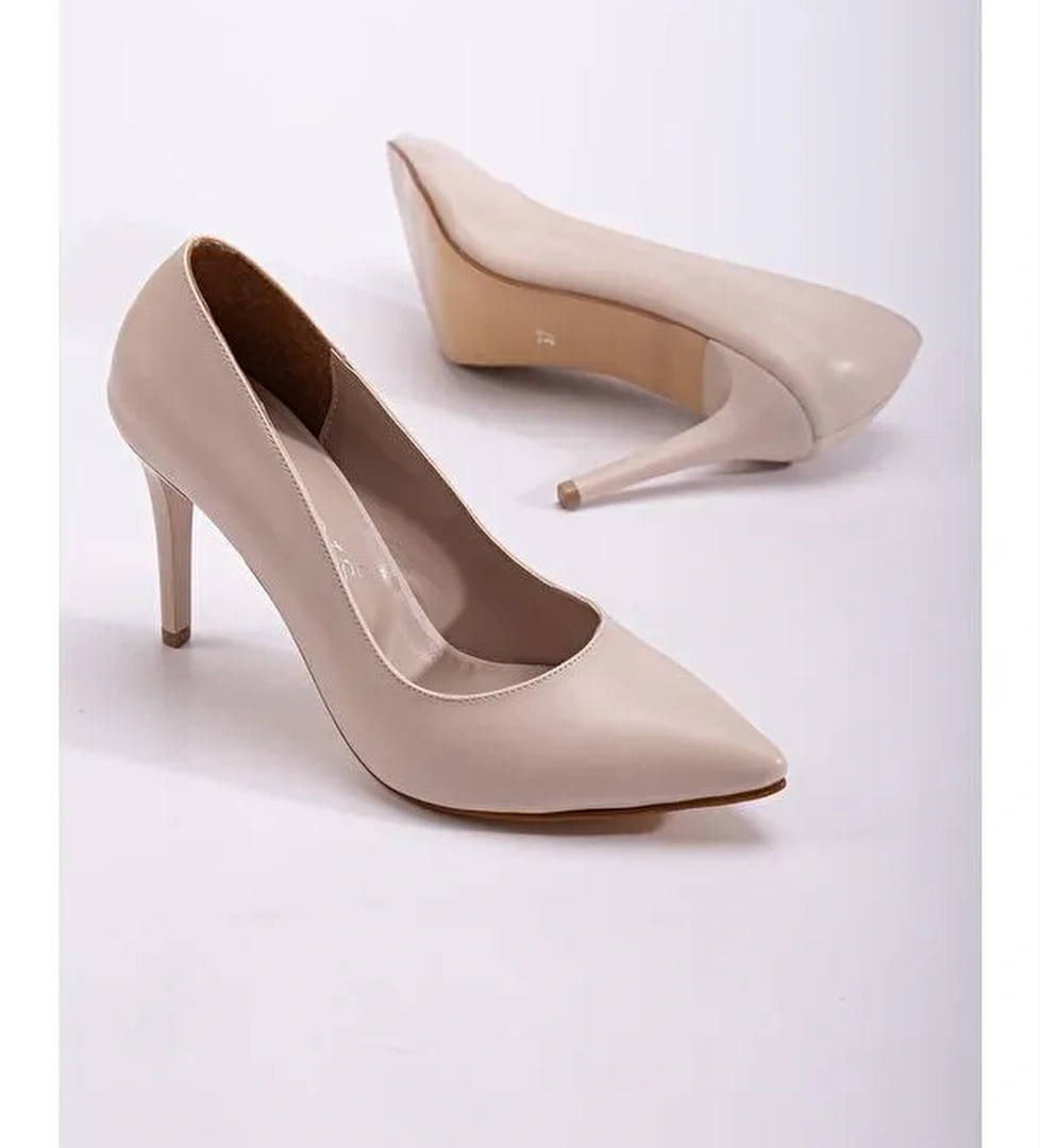 D063 Kadın İnce Klasik Topuklu Stileto Ayakkabı