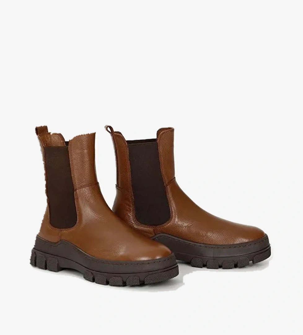 TABA Hakiki Deri Yuvarlak Burun Kadın Günlük Chelsea Bot 52411