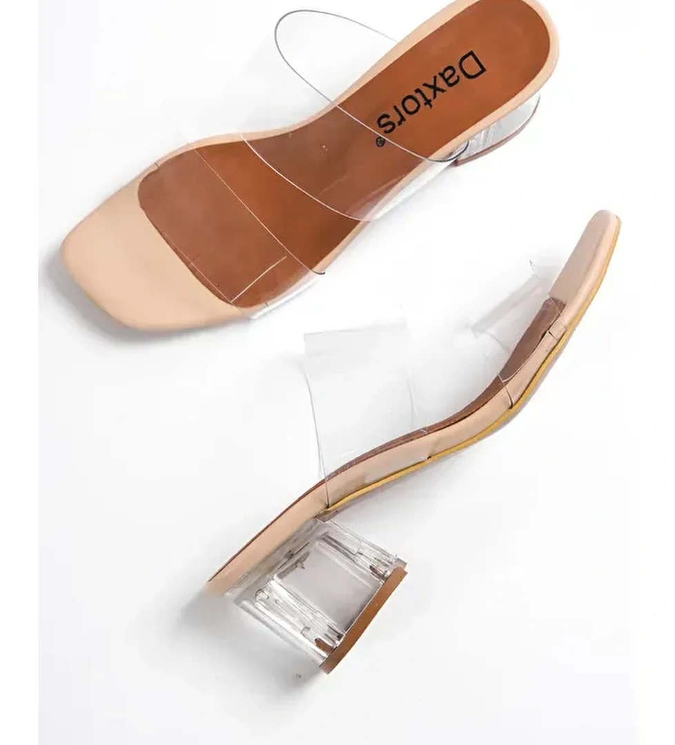 D0085 Şefaf Kadın Topuklu Terlik - Görsel 1