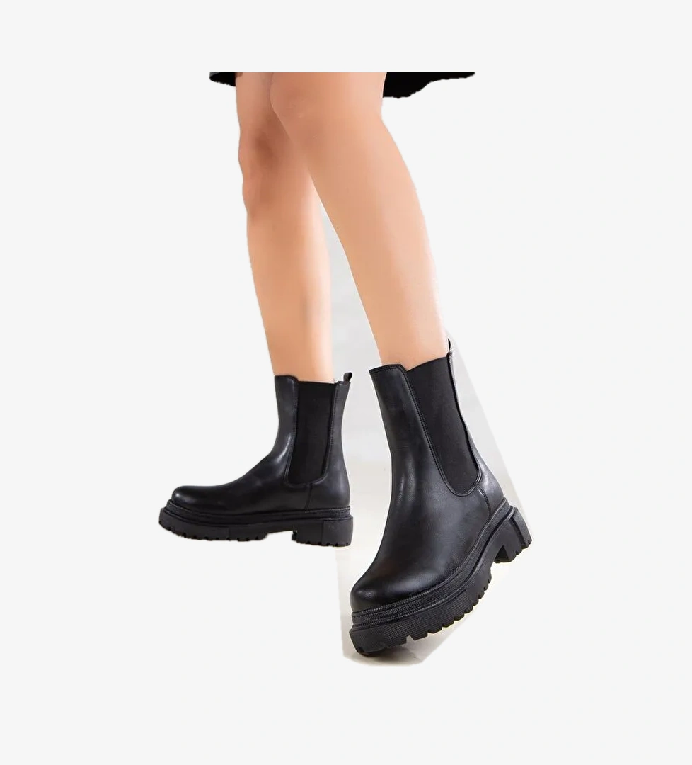 D1850 Kadın Yanı Lastikli Ortopedik Bot Bootie