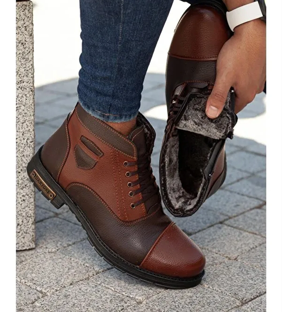 D0401 Unisex Taban Dahil Komple Kürklü Kışlık Kar Botu