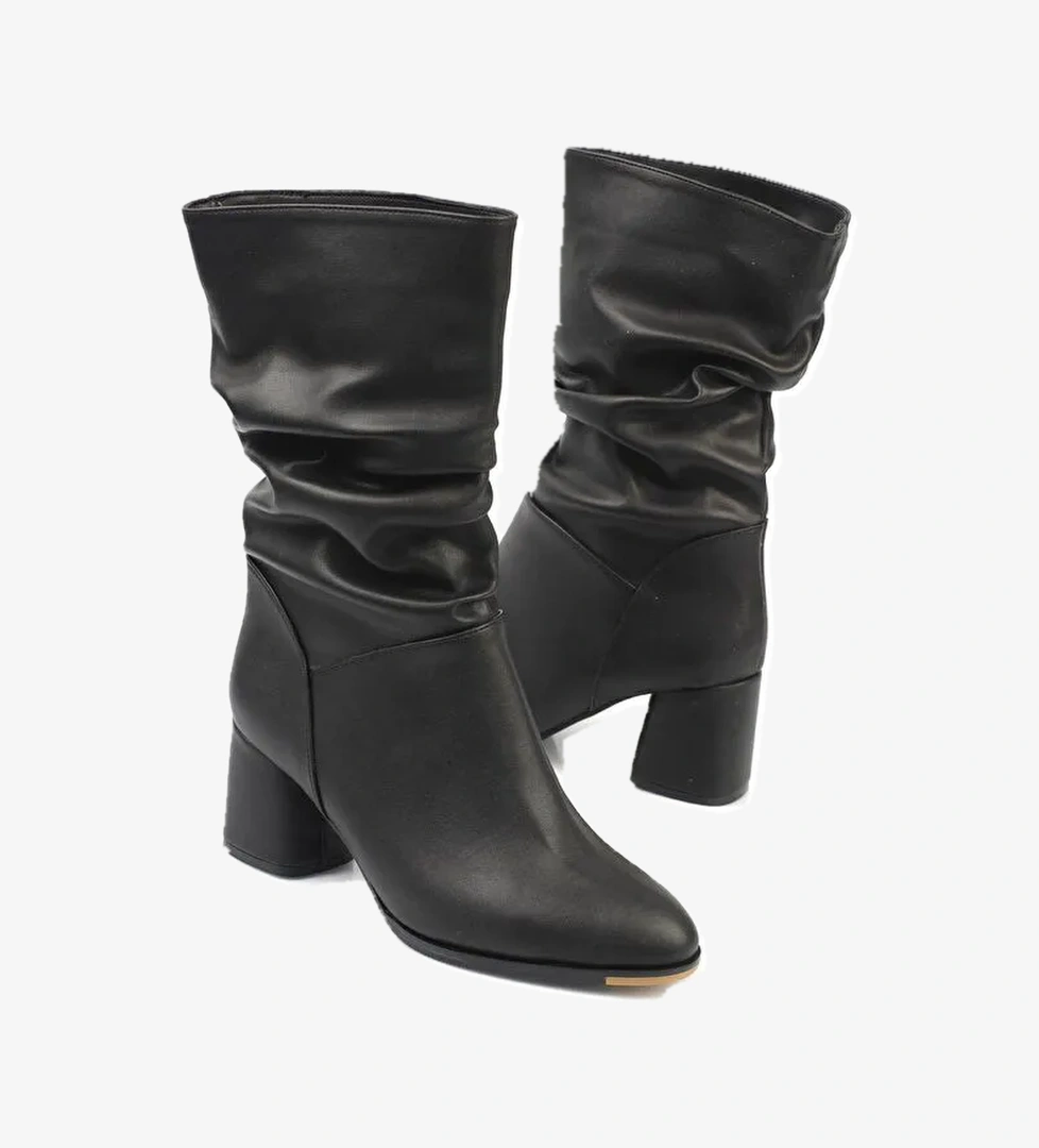 Yuvarlak Burunlu Kadın Çizme - Görsel 1