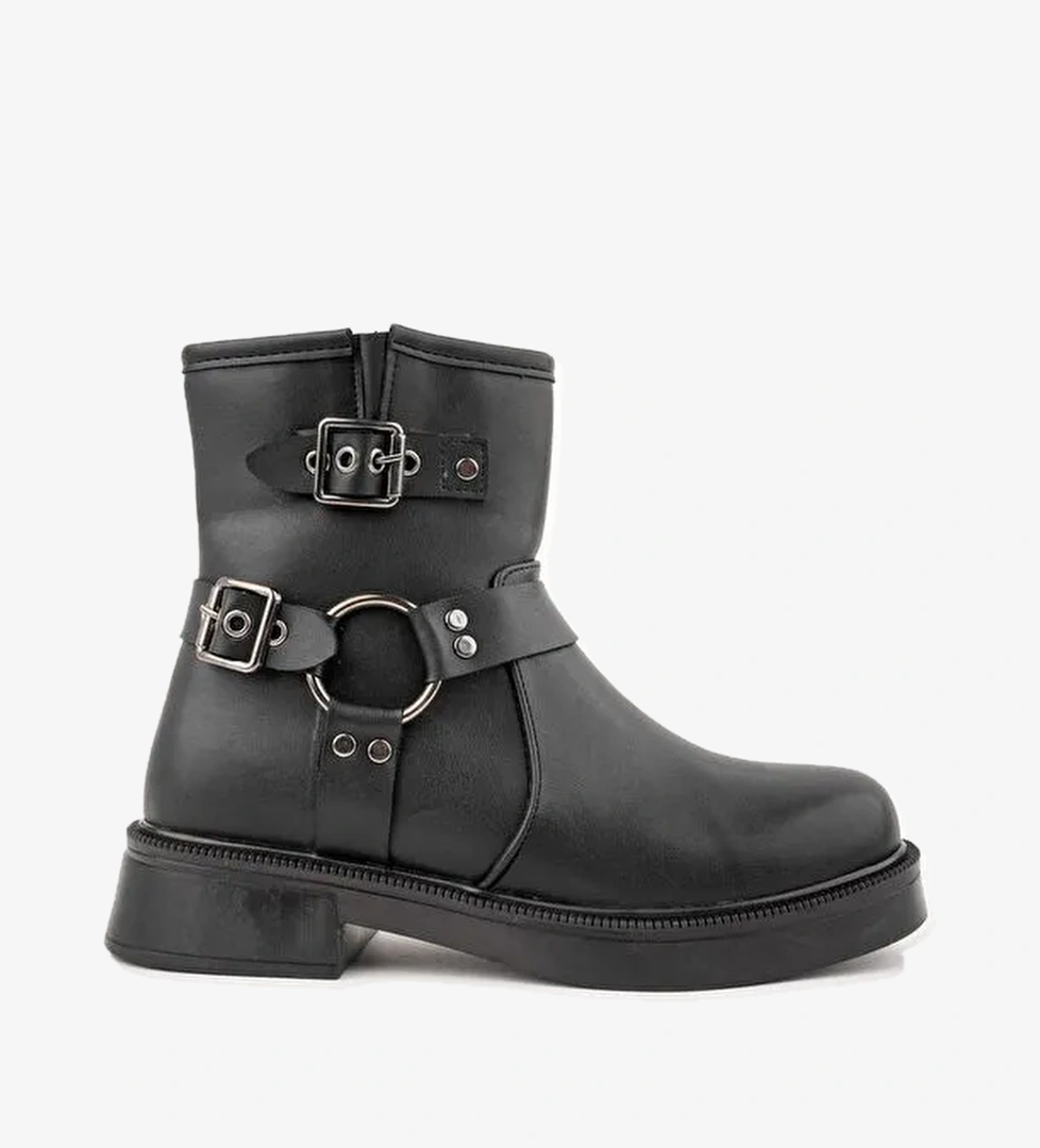 OSHO Fermuarlı Kemer Detaylı Kadın Kışlık Bot