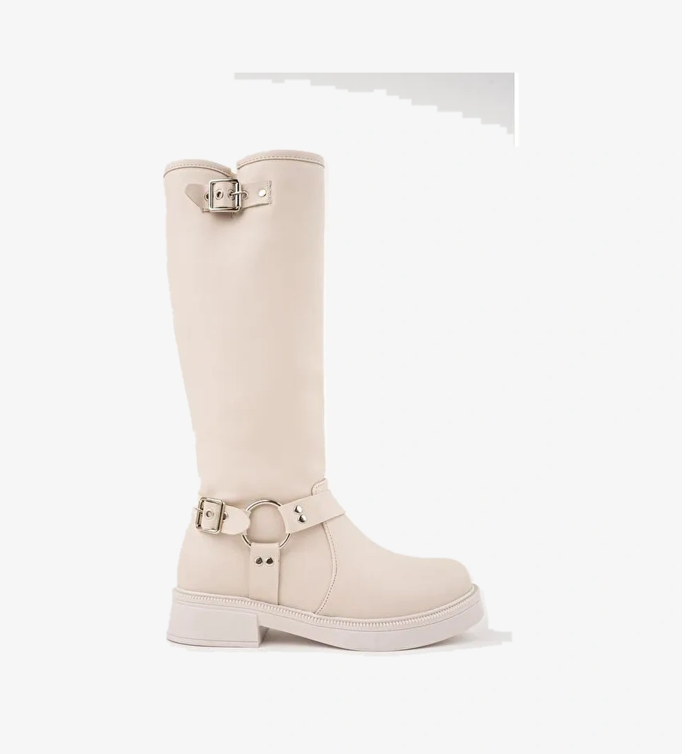 GİSELE Fermuarlı Kemer Detaylı Kadın Kışlık Çizme - Görsel 1