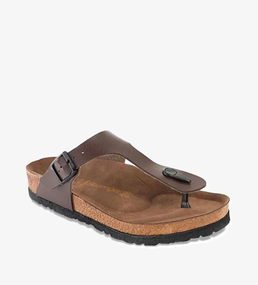 LUKE Kadın parmakarası Terlik Kahve - Görsel 1