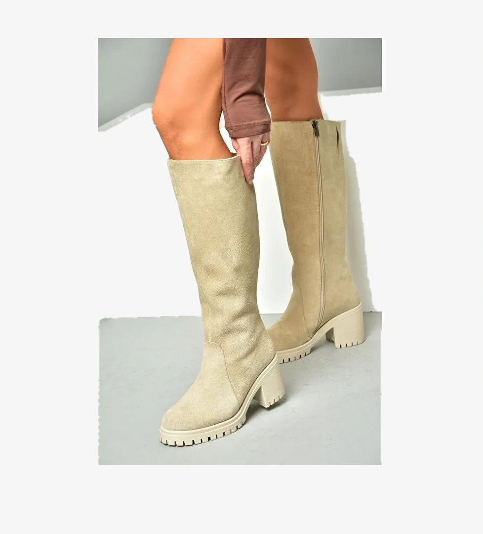 R6540477 Bej Kadın Çizme