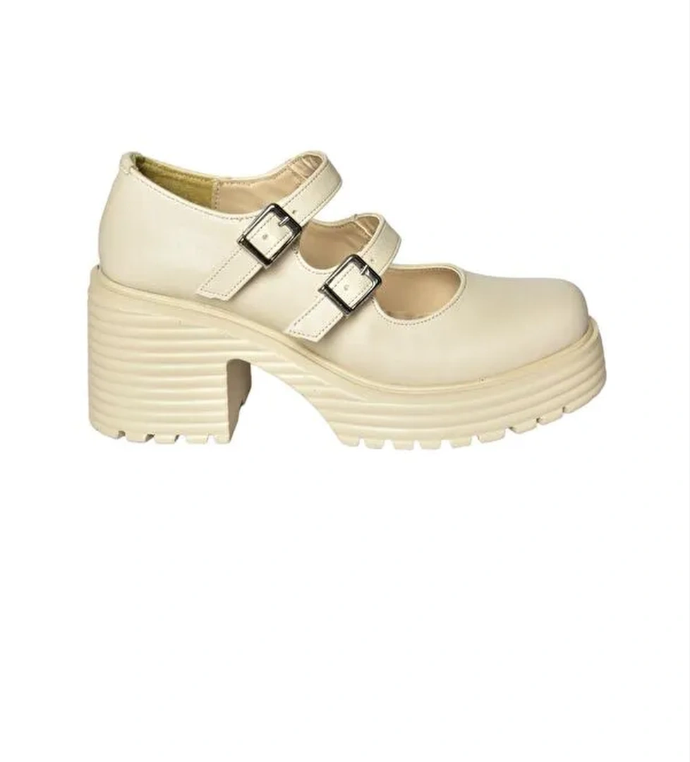 R9960550 Bej Kadın Topuklu Ayakkabı