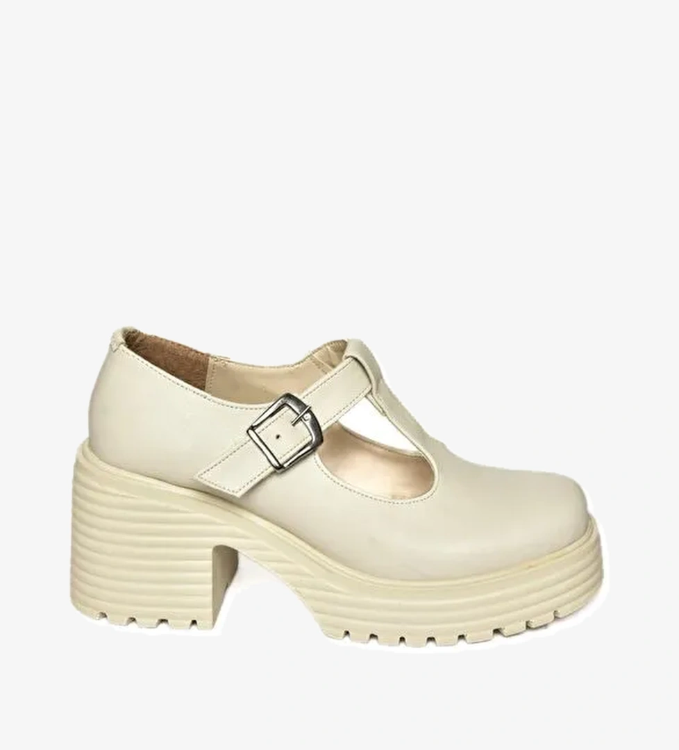 R9969465 Bej Kadın Topuklu Ayakkabı - Görsel 1